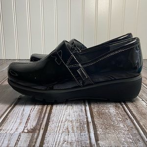 Greys Anatomy Black Patten Leather Health Care/Nursing Clogs Size 8